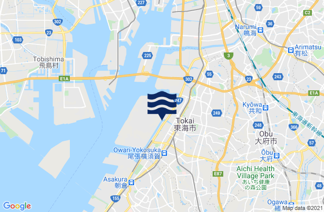 Tokai-shi, Japan tide times map