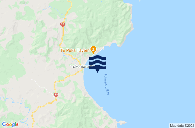 Tokomaru Bay, New Zealand tide times map