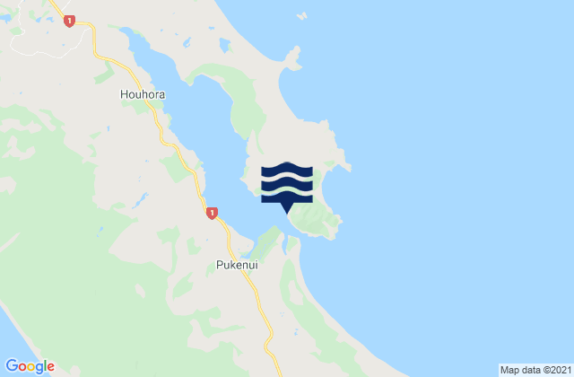 Tokoroa Island, New Zealand tide times map