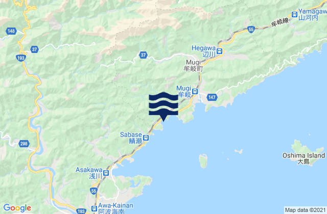 Tokushima-ken, Japan tide times map