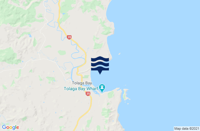 Tolaga Bay, New Zealand tide times map