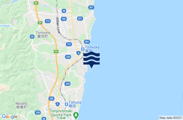 Tomioka (Hukusima), Japan tide times map
