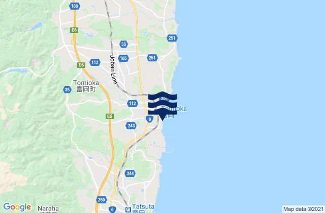 Tomioka, Japan tide times map