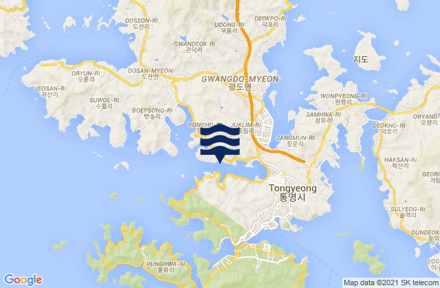 Tongyeong-si, South Korea tide times map