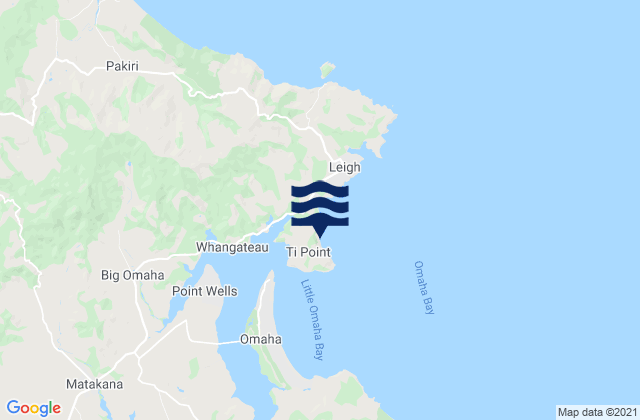 Torkington Bay, New Zealand tide times map
