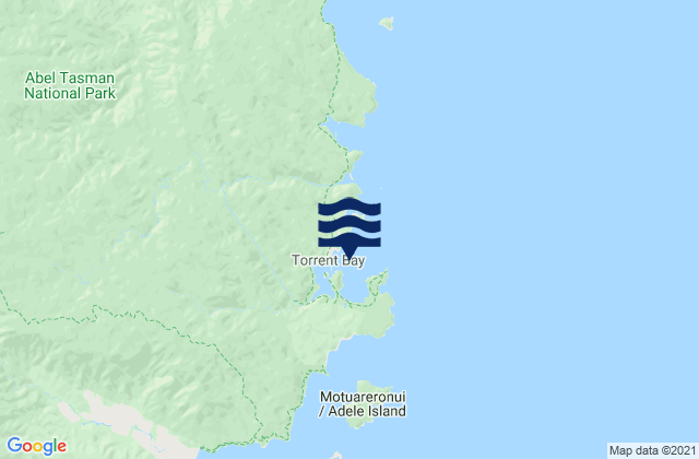 Torrent Bay Abel Tasman, New Zealand tide times map