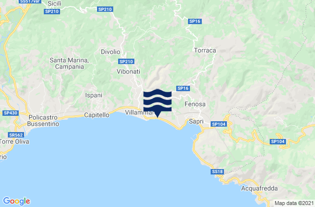 Tortorella, Italy tide times map
