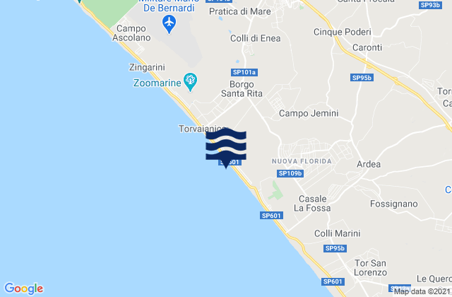 Torvaianica Alta, Italy tide times map