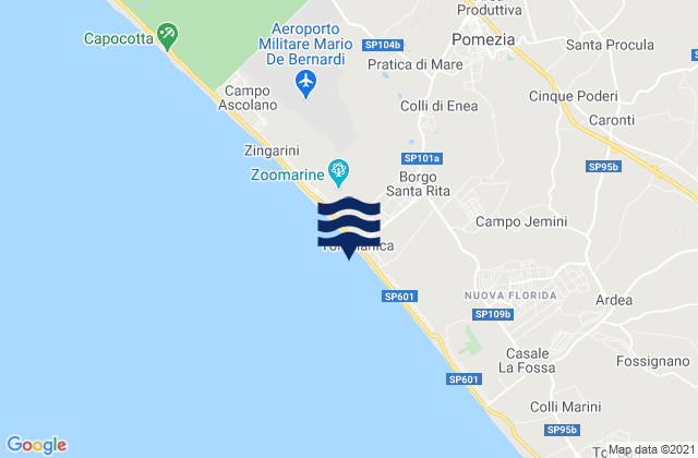 Torvaianica, Italy tide times map