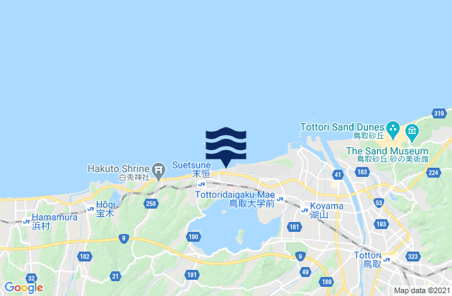 Tottori-shi, Japan tide times map