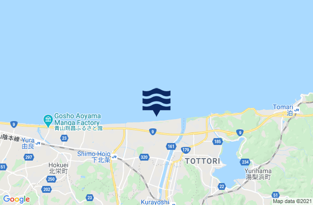 Tottori, Japan tide times map