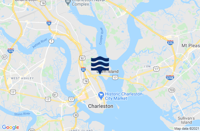 Town Creek 0.2 mile above bridge, United States tide chart map