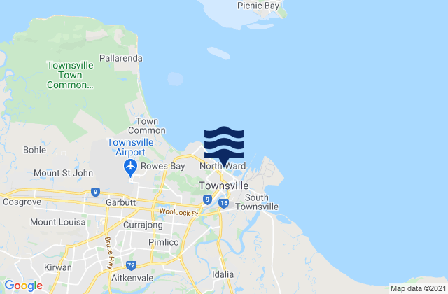 Townsville, Australia tide times map