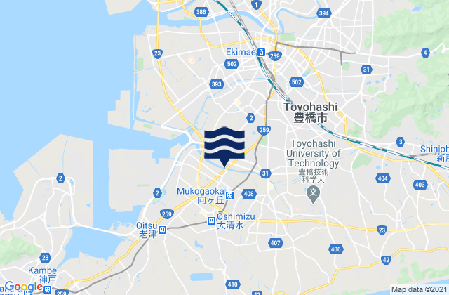 Toyohashi-shi, Japan tide times map