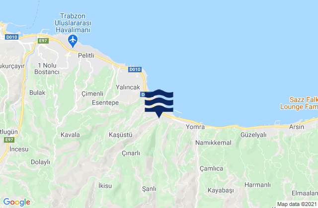 Trabzon, Turkey tide times map