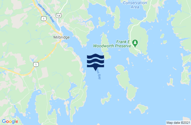 Trafton Island, Narraguagus Bay, United States tide chart map