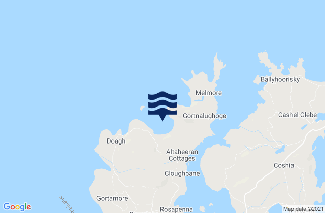 Tranarossan Bay, Ireland tide times map