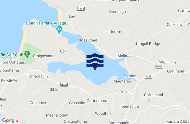 Trawbreaga Bay, Ireland tide times map