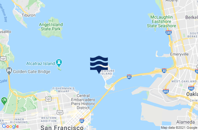 Treasure Island 0.2 mile west of, United States tide chart map