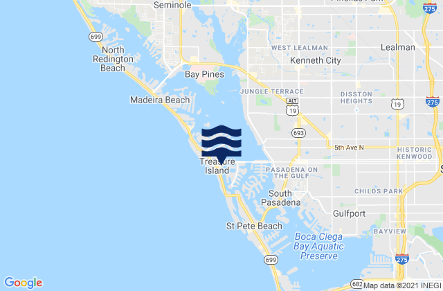 Treasure Island, United States tide chart map