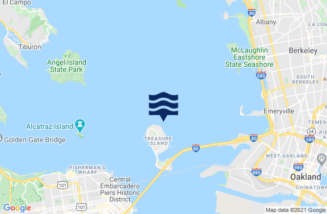 Treasure Island .5 mi N, United States tide chart map