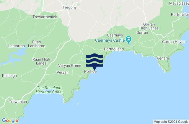 Tregoney, United Kingdom tide times map