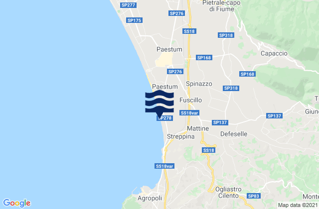 Trentinara, Italy tide times map