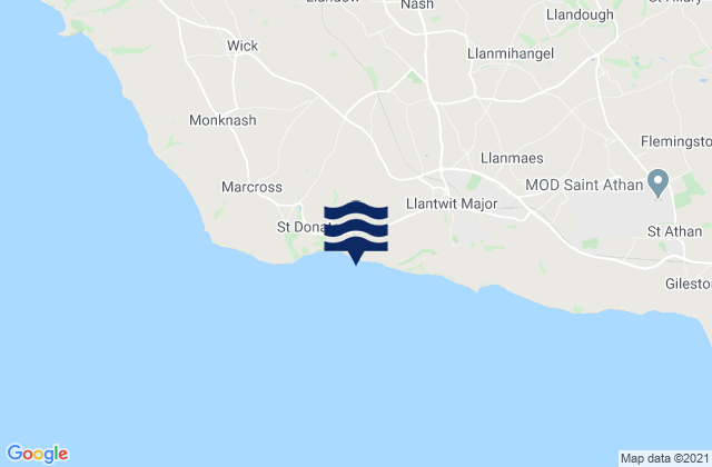 Tresilian Bay Beach, United Kingdom tide times map