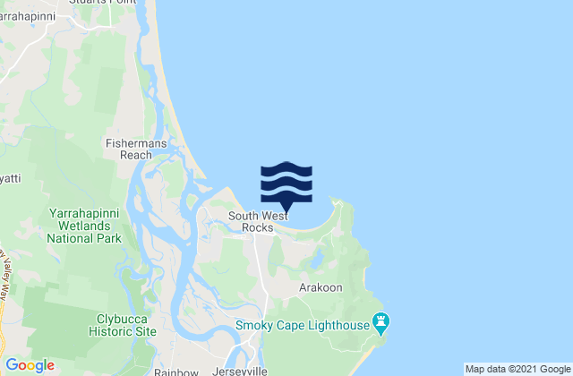 Trial Bay, Australia tide times map
