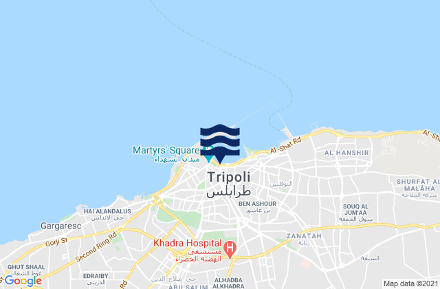 Tripoli, Libya tide times map