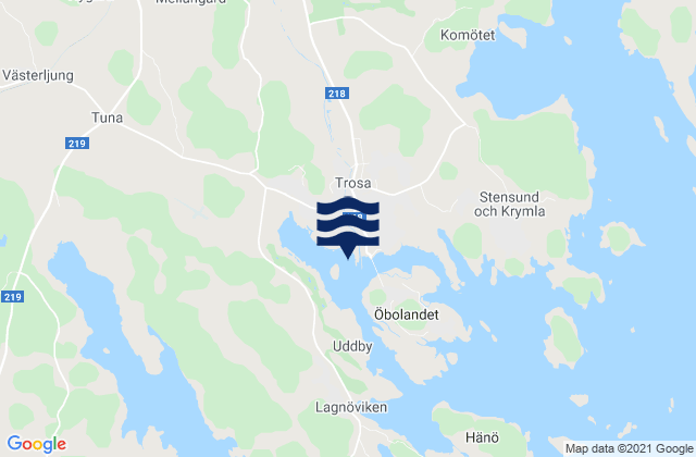 Trosa, Sweden tide times map