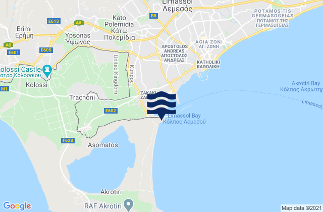 Tserkezoi, Cyprus tide times map
