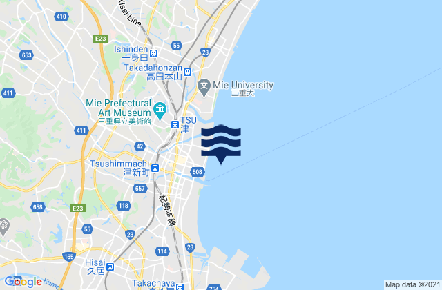 Tsu Ko Iseno Umi, Japan tide times map
