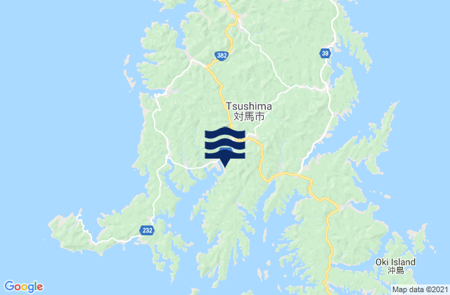 Tsushima Shi, Japan tide times map