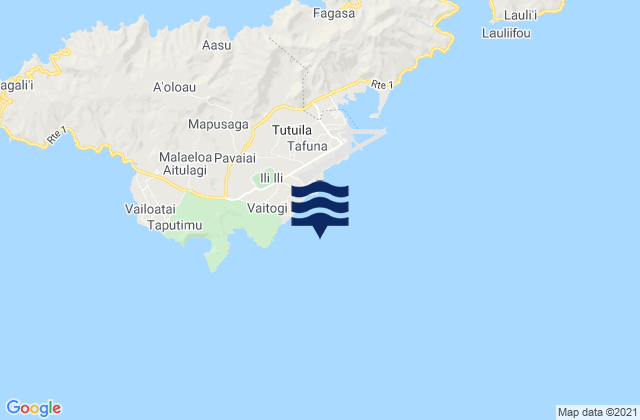 Tualauta County, American Samoa tide times map