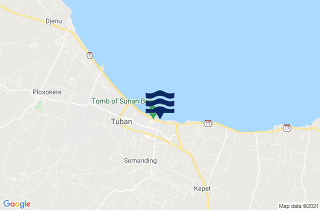 Tuban, Indonesia tide times map