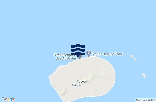 Tubuai, French Polynesia tide times map