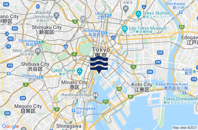 Tukizi, Japan tide times map