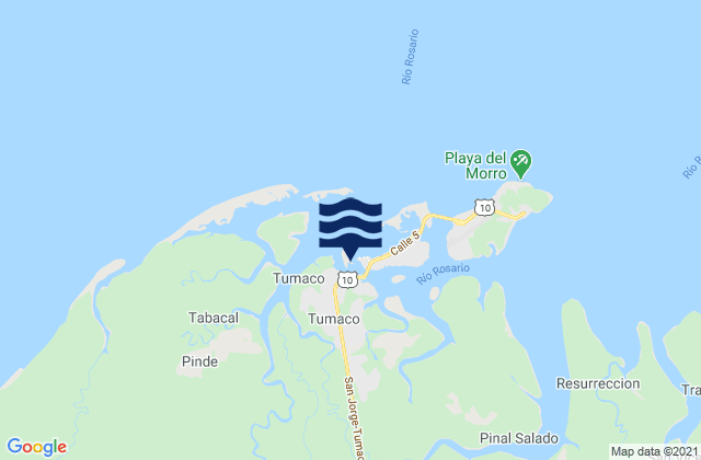 Tumaco, Colombia tide times map