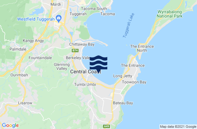 Tumbi Vmbi, Australia tide times map