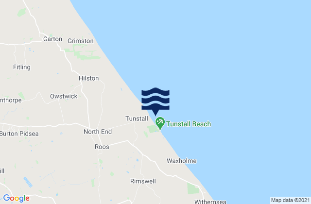 Tunstall Beach, United Kingdom tide times map