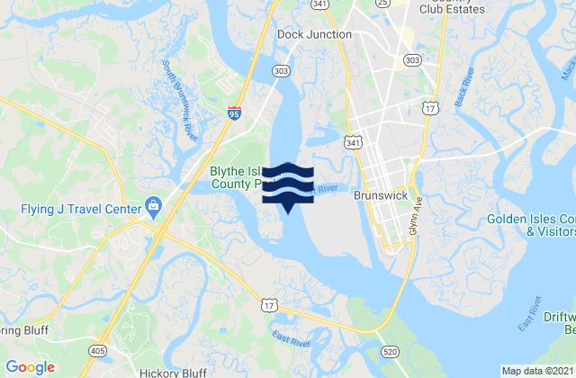Turtle River off Andrews Island, United States tide chart map