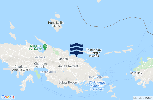 Tutu, U.S. Virgin Islands tide times map