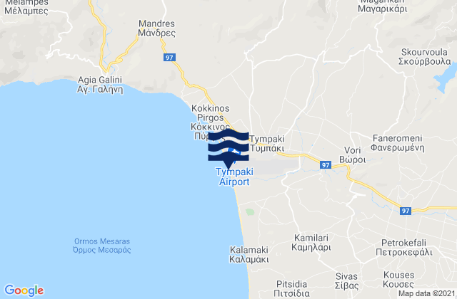Tympaki, Greece tide times map