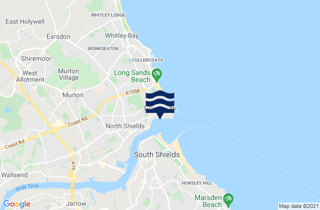 Tynemouth - Longsands, United Kingdom tide times map