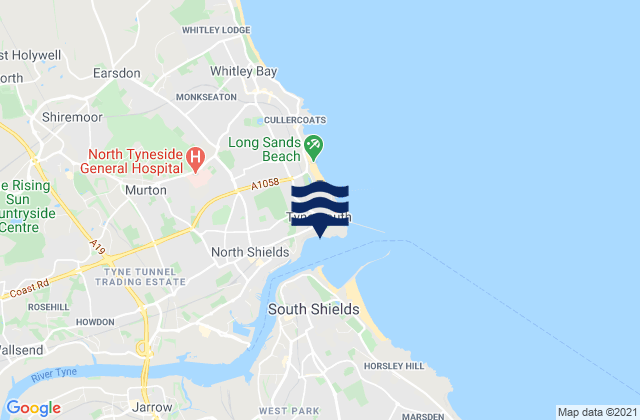 Tynemouth, United Kingdom tide times map