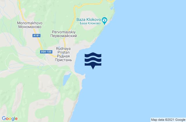 Tyutikha Bay, Russia tide times map