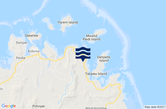 U Municipality, Micronesia tide times map