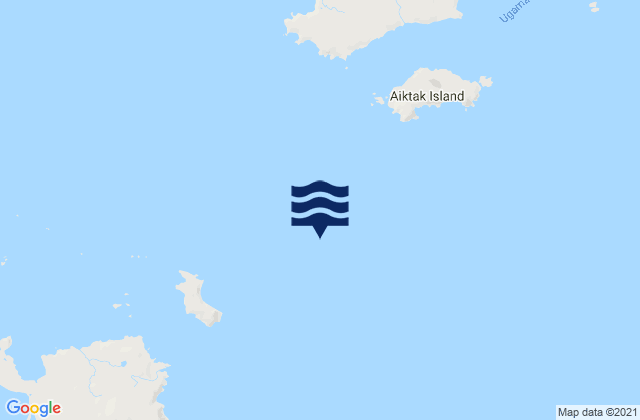 Ugamak Strait off Kaligagan Island, United States tide chart map