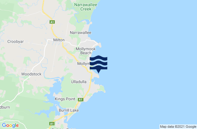 Ulladulla Harbour, Australia tide times map